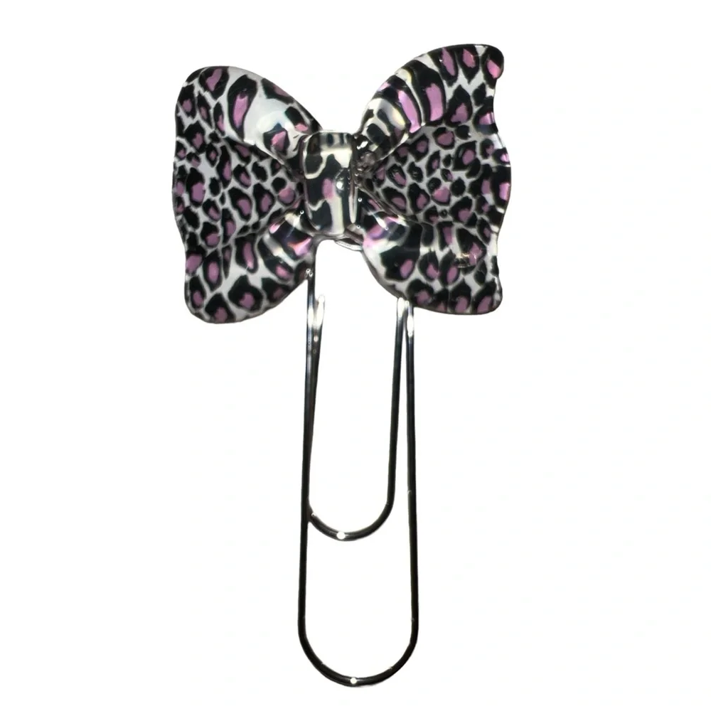 NEW Animal Print Bow Jumbo Planner Clip